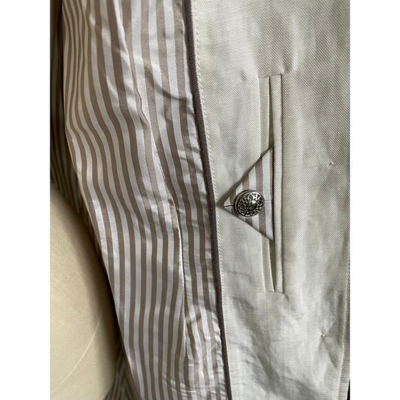 Tocca New Cream Ivory Linen Viscose Trench Coat Belted - Picture 11 of 12